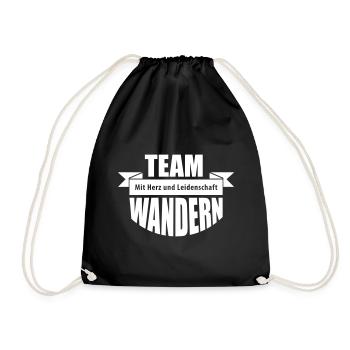TEAM WANDERN – Natur Berge Urlaub hiking - Turnbeutel - Schwarz - Vorne