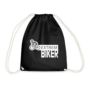 EXTREM BIKER Fahrradfahren - Turnbeutel - Schwarz - Vorne