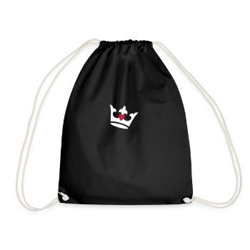 crown, heart - Drawstring Bag - black - Front