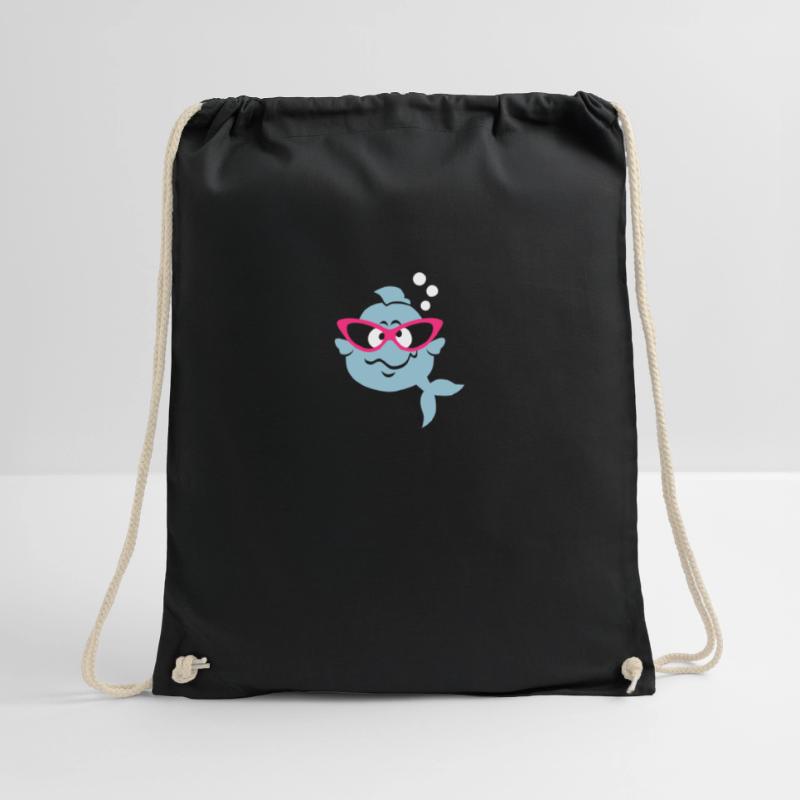 Retro Fish Drawstring Bag