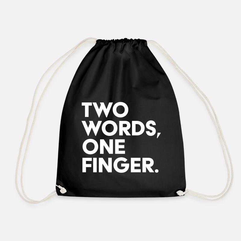 Two words one finger - Turnbeutel - Schwarz