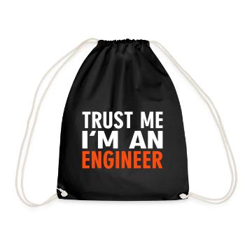 Trust me i'm an Engineer - Drawstring Bag - black - Front