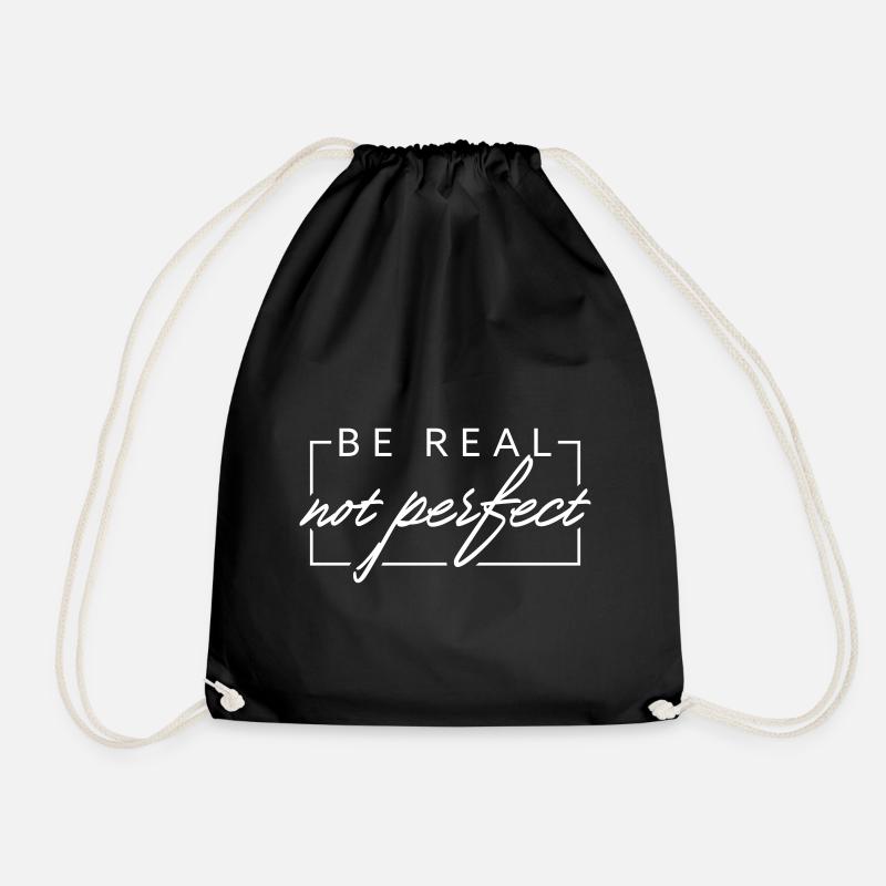 BE REAL not perfect - Turnbeutel - Schwarz