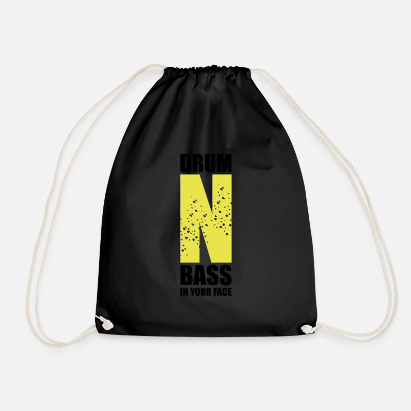 Drum'n'bass in your face - Drawstring Bag - black