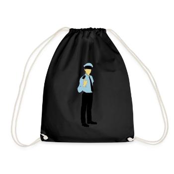 Polizist - Turnbeutel - Schwarz - Vorne