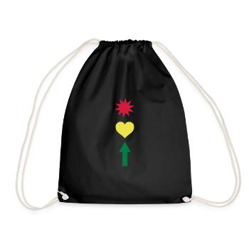 Traffic light Star heart Arrow 3c - Drawstring Bag - black - Front