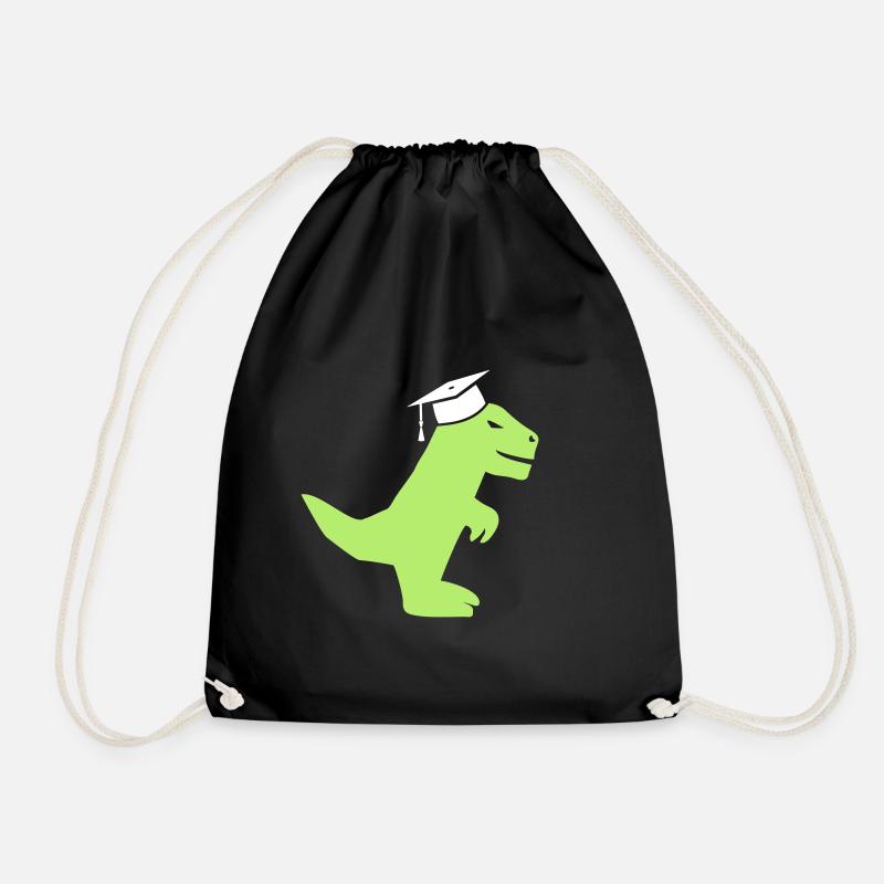 T-Rex Dinosaurier mit Doktorhut Promotion, Examen - Turnbeutel - Schwarz