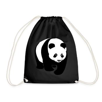 panda bär bear - Turnbeutel - Schwarz - Vorne