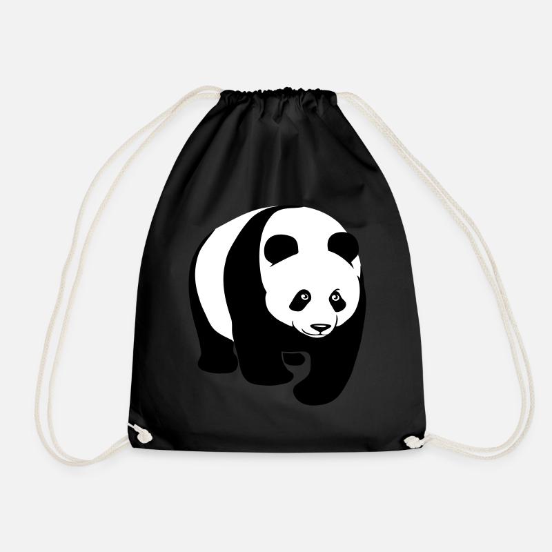 panda bär bear - Turnbeutel - Schwarz