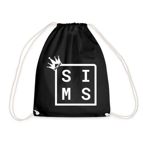 King Sims logo white - Drawstring Bag