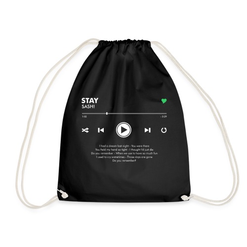 STAY - Play Button & Lyrics - Drawstring Bag