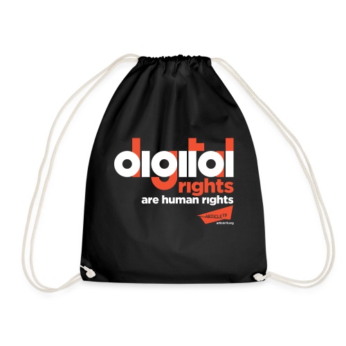 Digital Rights are Human Rights Black (black) - Drawstring Bag