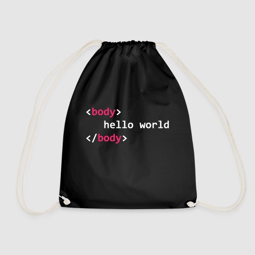 hello-world-png - Drawstring Bag
