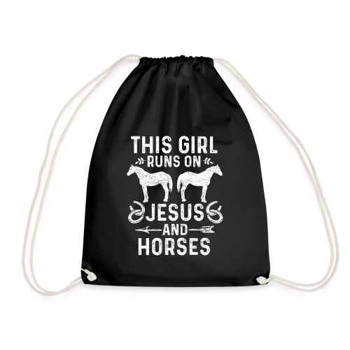 Pferde und Jesus lieben Christliches Tshirt - Turnbeutel