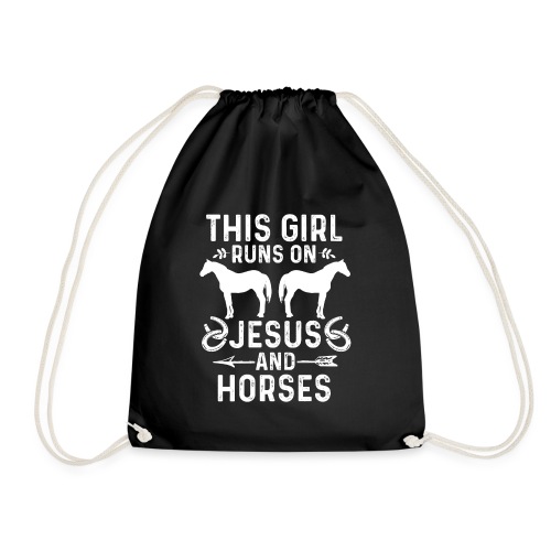 Pferde Reiterin liebt Jesus - Turnbeutel