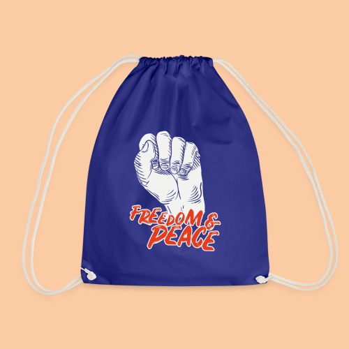 Fist raised for peace and freedom - Drawstring Bag