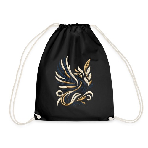 Golden Phoenix Embroidery Tee - Drawstring Bag