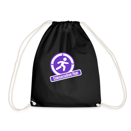 Consecutive Run Purple Logo and wording - Drawstring Bag