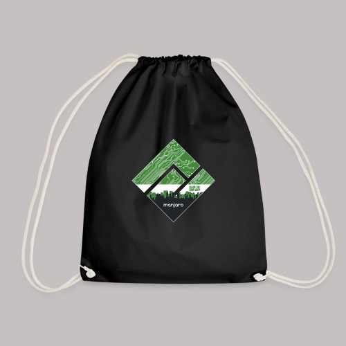 Manjaro Circuit Logo v3 (white frame) - Drawstring Bag