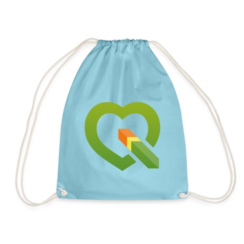 QGIS heart logo - Drawstring Bag