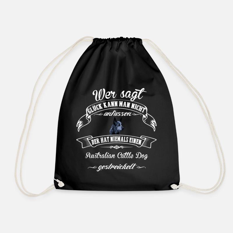 Australian Cattle Dog Happiness - Drawstring Bag - black