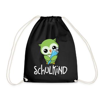 Kleine Eule - Schulkind - Turnbeutel - Schwarz - Vorne