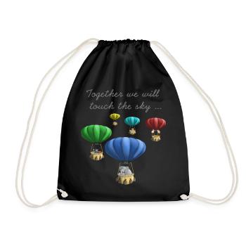 Colorful hot air balloons - Drawstring Bag - black - Front
