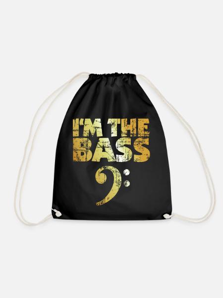 I'm the Bass (Vintage Goldgelb) - Turnbeutel - Schwarz