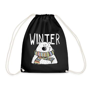 Bear - Bears - Teddy - Gift - Fun - Drawstring Bag - black - Front