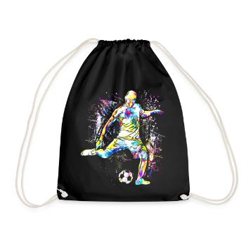 Football - Joueur de football Cristiano - Coloré - Sac de sport léger - noir - Devant
