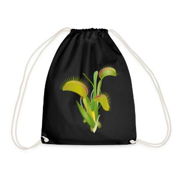 Venus flytrap a fascinating indoor plant - Drawstring Bag - black - Front