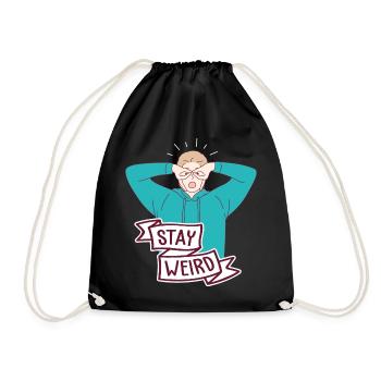 Stay Weird Autism Awareness Different ADHD - Drawstring Bag - black - Front