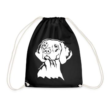 Magyar Vizsla Kopf "Black Edition" - Turnbeutel - Schwarz - Vorne