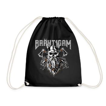 Bräutigam Wikinger Stil - Turnbeutel - Schwarz - Vorne