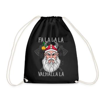 Fa La La La La Valhalla La Viking Santa - Drawstring Bag - black - Front
