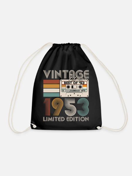 Vintage 1953 Jahrgang geboren Geburtstag Retro - Turnbeutel - Schwarz
