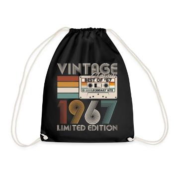 Vintage 1967 Vintage Born Anniversaire Rétro - Sac de sport léger - noir - Devant