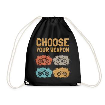 Choose your Weapon Road bike Gravel Bike MTB BMX - Drawstring Bag - black - Front