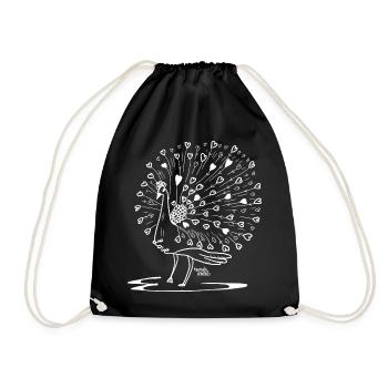 Peacock - Love for animals: art collection - Drawstring Bag - black - Front