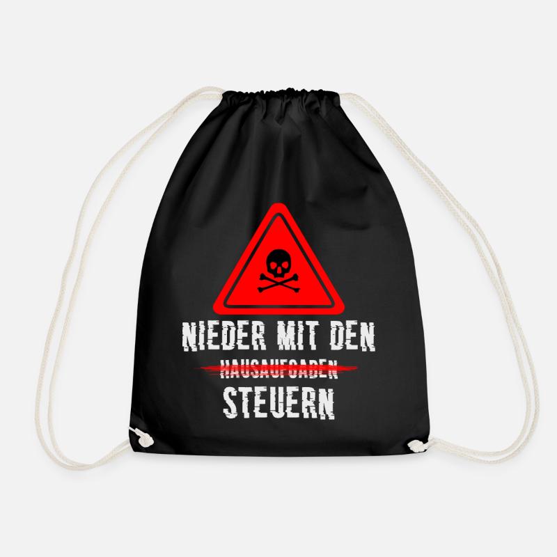 Nieder mit den Steuern - Turnbeutel - Schwarz