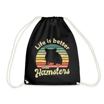 Hamster - Drawstring Bag - black - Front