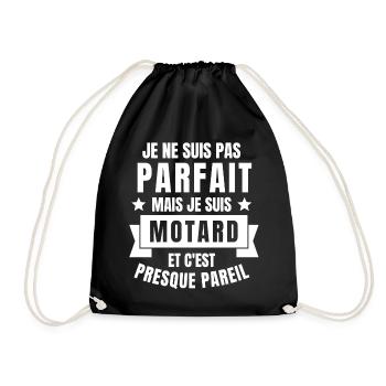 moto, moto sport, moto humour - Sac de sport léger - noir - Devant