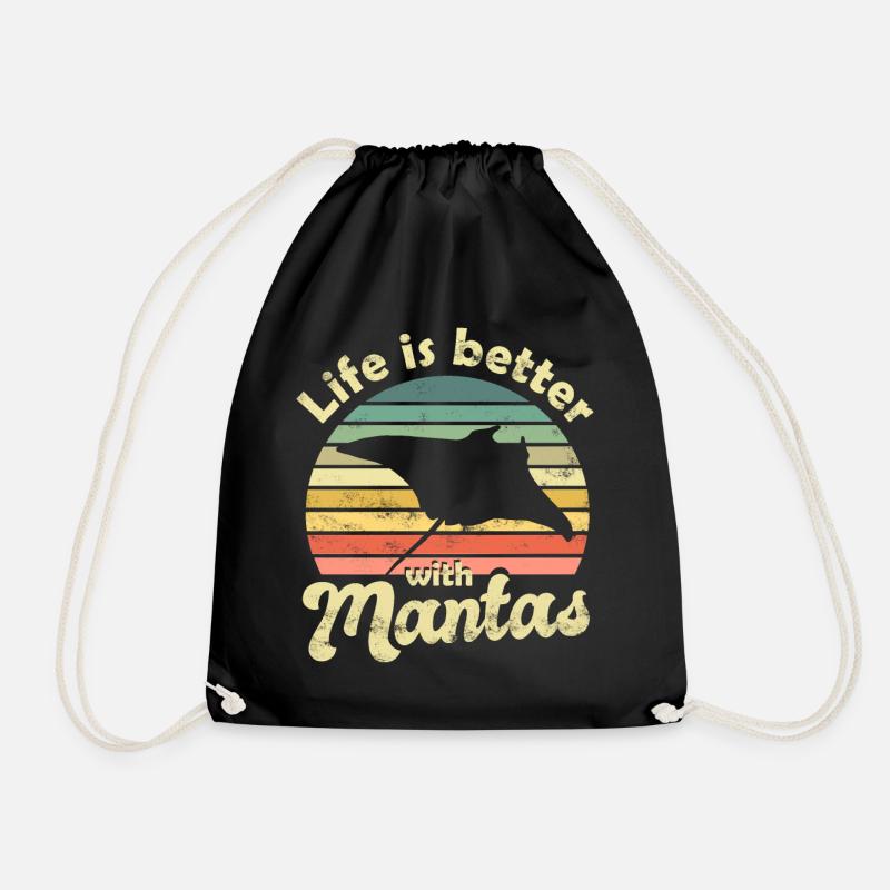 Mantarochen Manta - Turnbeutel - Schwarz
