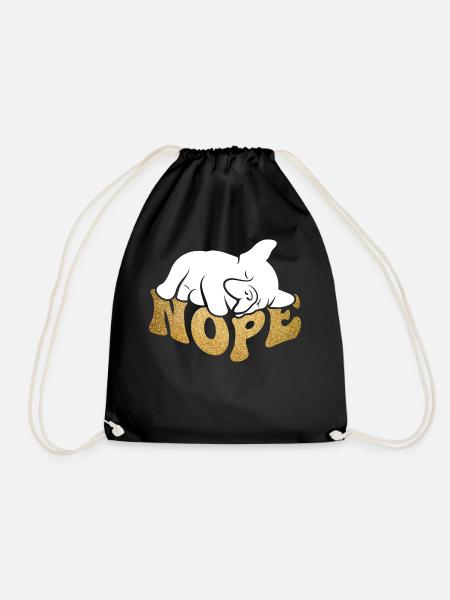 Bulldog Nope - Drawstring Bag - black