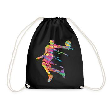Basketballspieler Bunte Farbe Slam Dunk Sport - Turnbeutel - Schwarz - Vorne