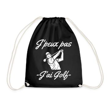 golf, golfeur, fan de golf - Sac de sport léger - noir - Devant