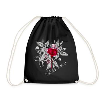 Composition argentée de la Saint-Valentin avec des roses - Sac de sport léger - noir - Devant