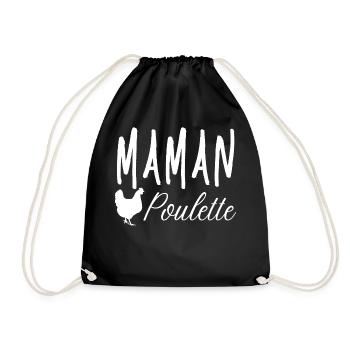 Maman poulette humour poule cadeau fête des mères - Sac de sport léger - noir - Devant