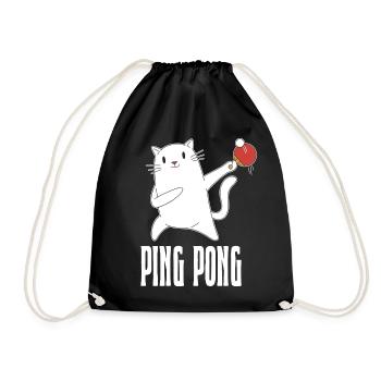 Table Tennis Katze Pingpong Outfit Cat Tischtennis - Sac de sport léger - noir - Devant