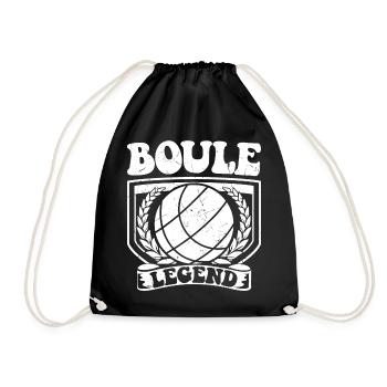 Petanque player Boule ball for Bouler Petanque Boule - Drawstring Bag - black - Front